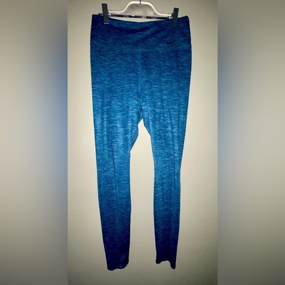 Nike One Luxe Spacedye/heathered teal Mid-Rise Training Leggings Teal/Clear Sz M - Picture 8 of 12